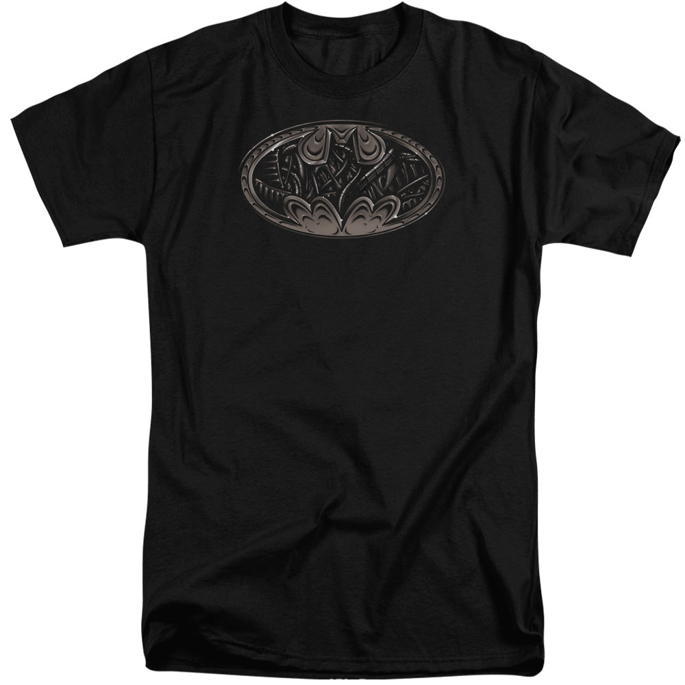 Batman Bio Mech Bat Shield Mens Tall T Shirt Black