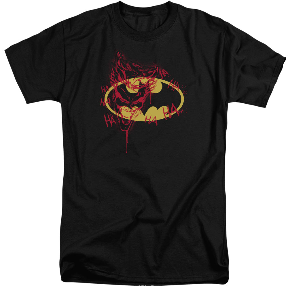 Batman Joker Graffiti Mens Tall T Shirt Black