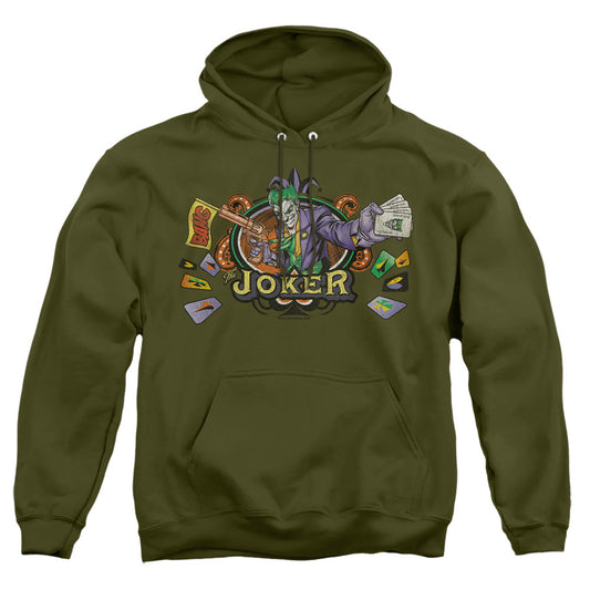 Batman King Of Crazy Mens Hoodie Military Green