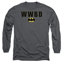 Load image into Gallery viewer, Batman Wwbd Logo Mens Long Sleeve Shirt Charcoal