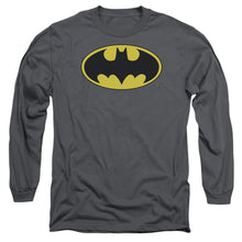 Load image into Gallery viewer, Batman Classic Bat Logo Mens Long Sleeve Shirt Charcoal