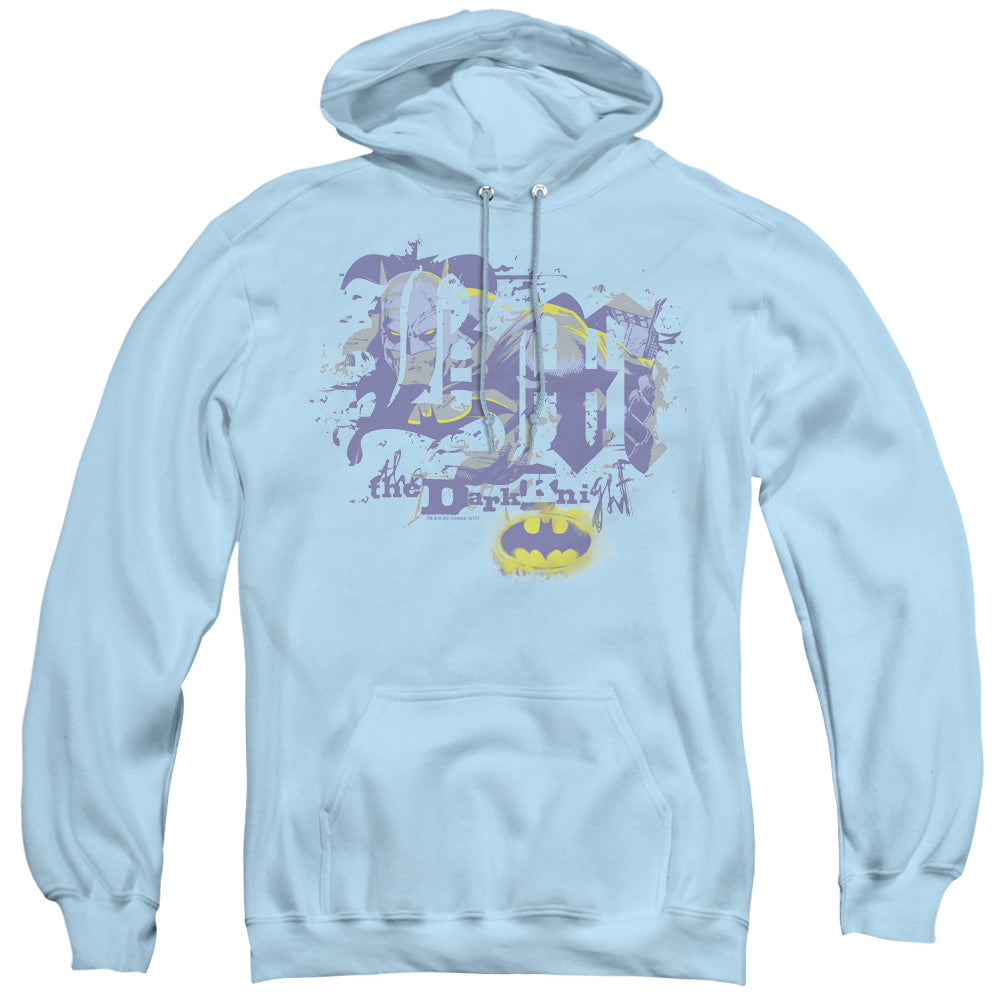 Batman He Sees All Mens Hoodie Light Blue