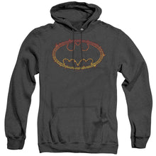 Load image into Gallery viewer, Batman Flame Outlined Logo Heather Mens Hoodie Black