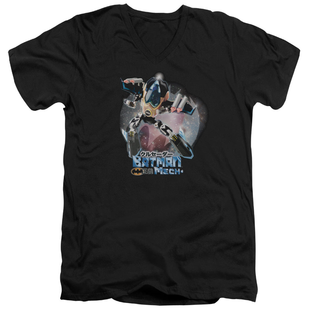 Batman Batman Mech Mens Slim Fit V Neck T Shirt Black