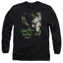 Load image into Gallery viewer, Batman Aa Welcome To The Madhouse Mens Long Sleeve Shirt Black