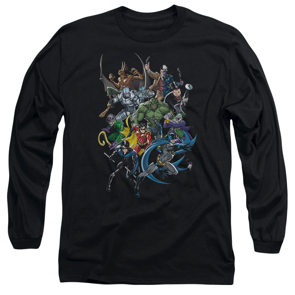Batman Saints And Psychos Mens Long Sleeve Shirt Black