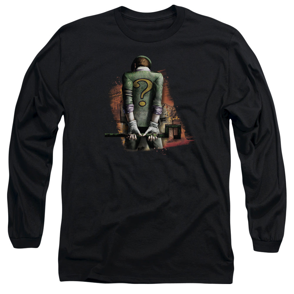 Arkham City Riddler Convicted Mens Long Sleeve Shirt Black