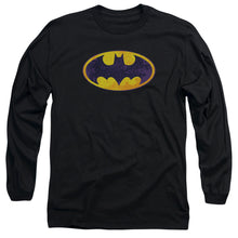 Load image into Gallery viewer, Batman Bm Neon Distress Logo Mens Long Sleeve Shirt Black