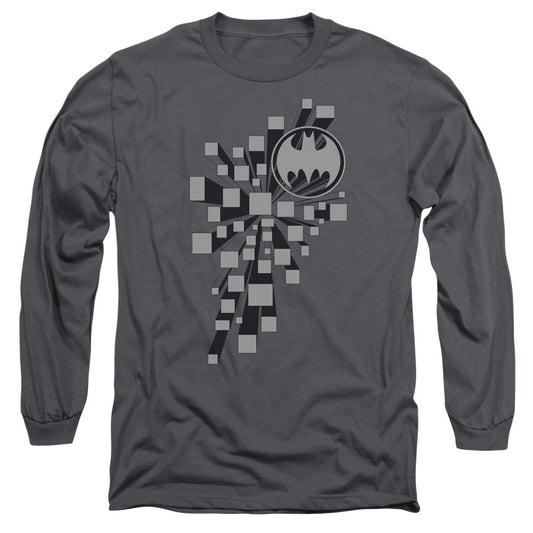 Batman Gotham 3D Mens Long Sleeve Shirt Charcoal