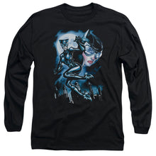 Load image into Gallery viewer, Batman Moonlight Cat Mens Long Sleeve Shirt Black