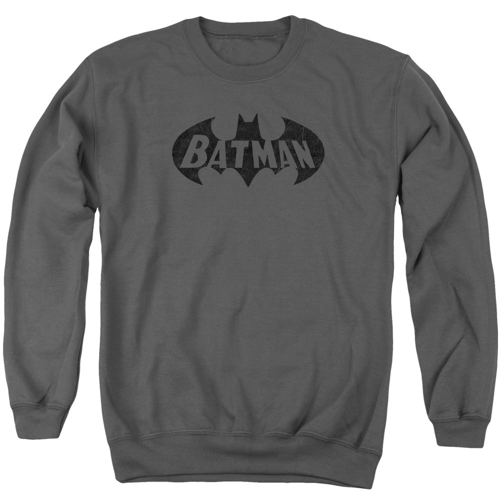 Batman Crackle Bat Mens Crewneck Sweatshirt Charcoal