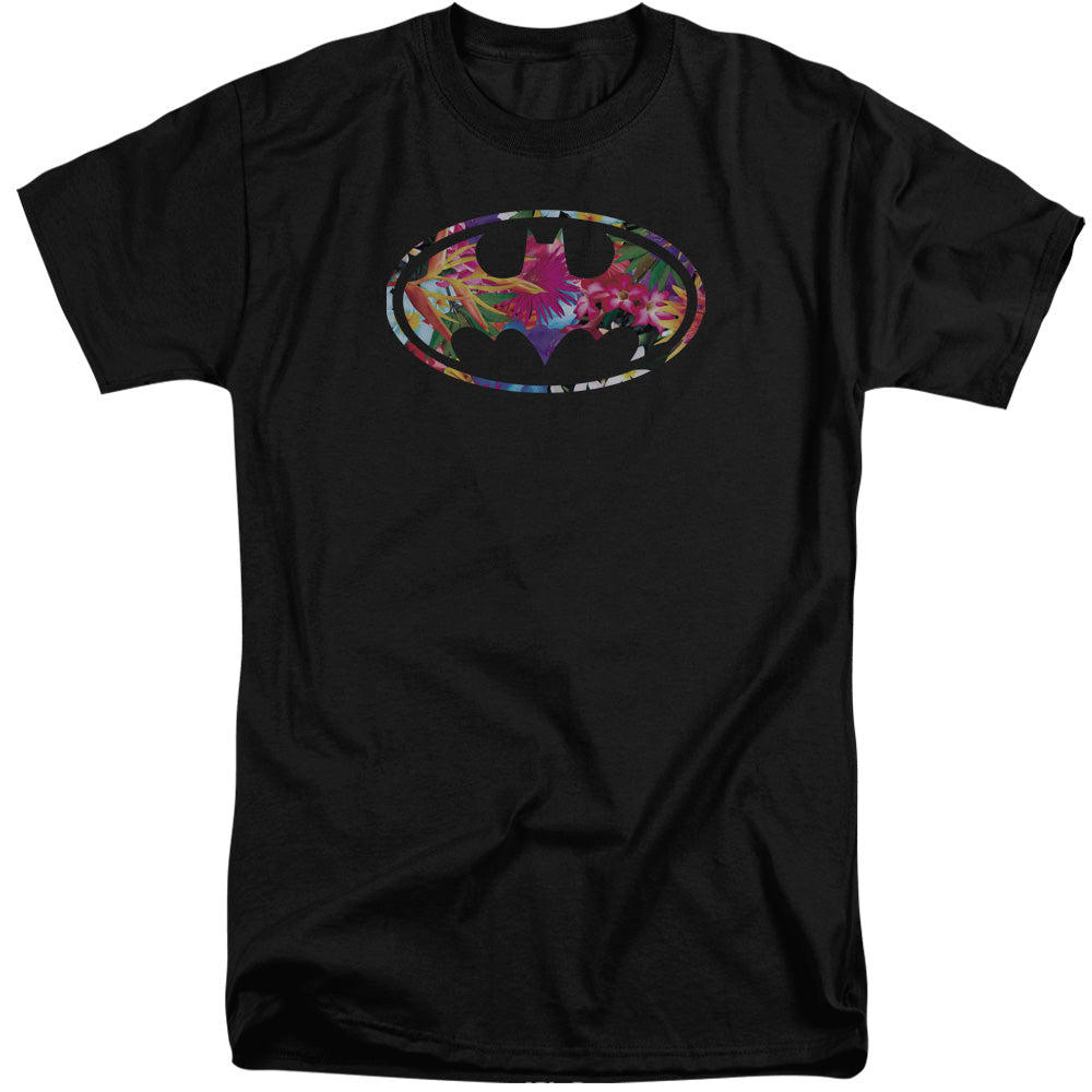 Batman Hawaiian Shield Mens Tall T Shirt Black