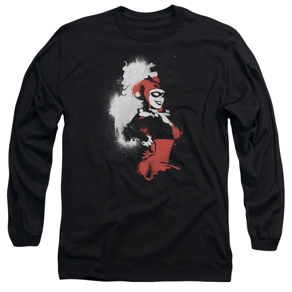 Batman Splattered Couple Mens Long Sleeve Shirt Black