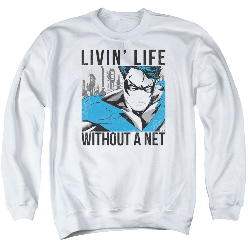 Batman Without A Net Mens Crewneck Sweatshirt White