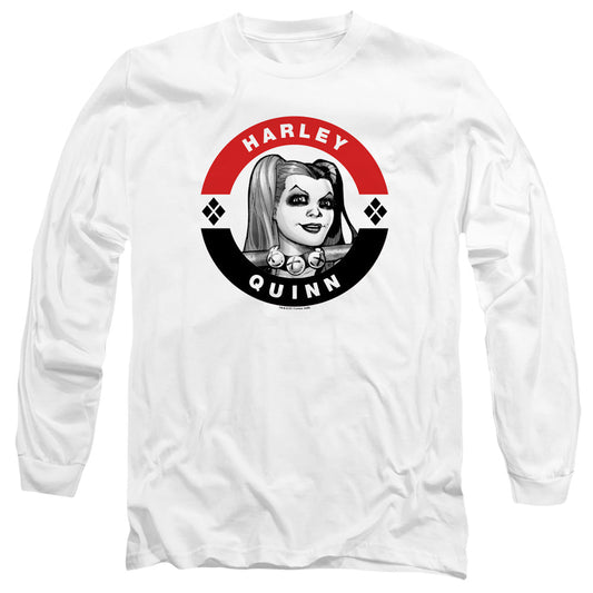 Batman Harley President Circle Mens Long Sleeve Shirt White