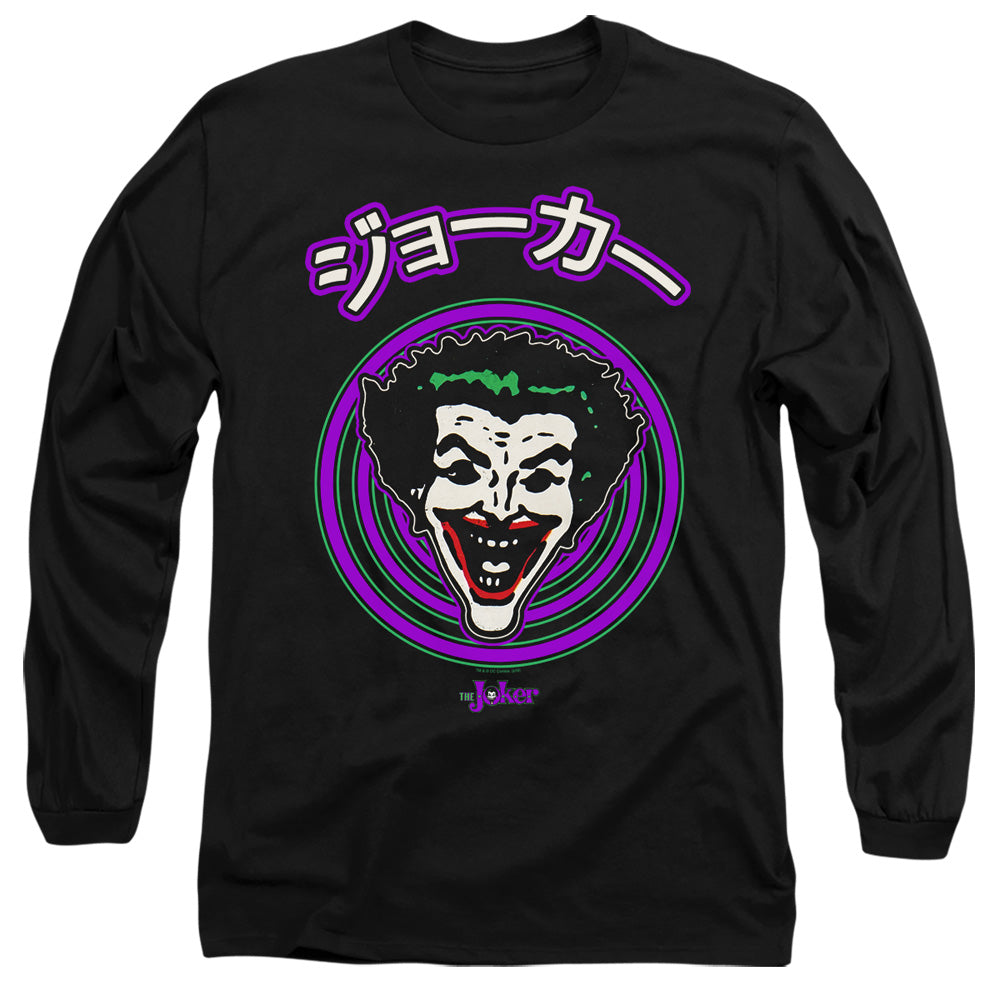 Batman Face Spiral Mens Long Sleeve Shirt Black