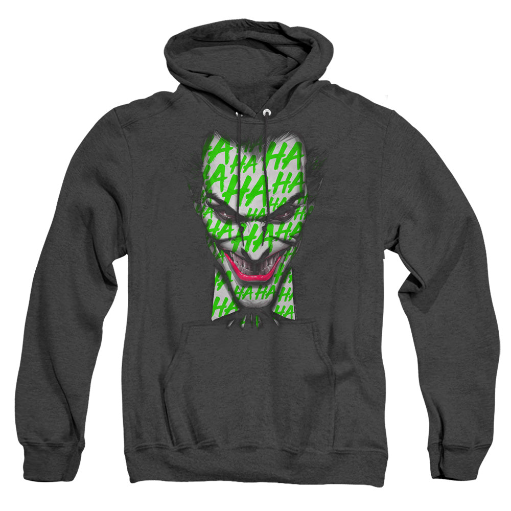 Batman Ha Ha Smile Heather Mens Hoodie Black