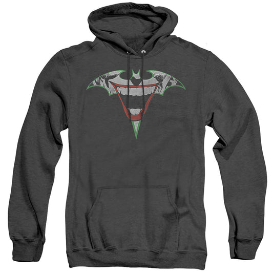 Batman Joker Bat Logo Heather Mens Hoodie Black