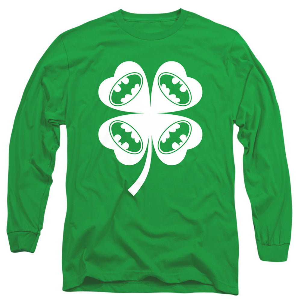 Batman Bat Clover Mens Long Sleeve Shirt Kelly Green