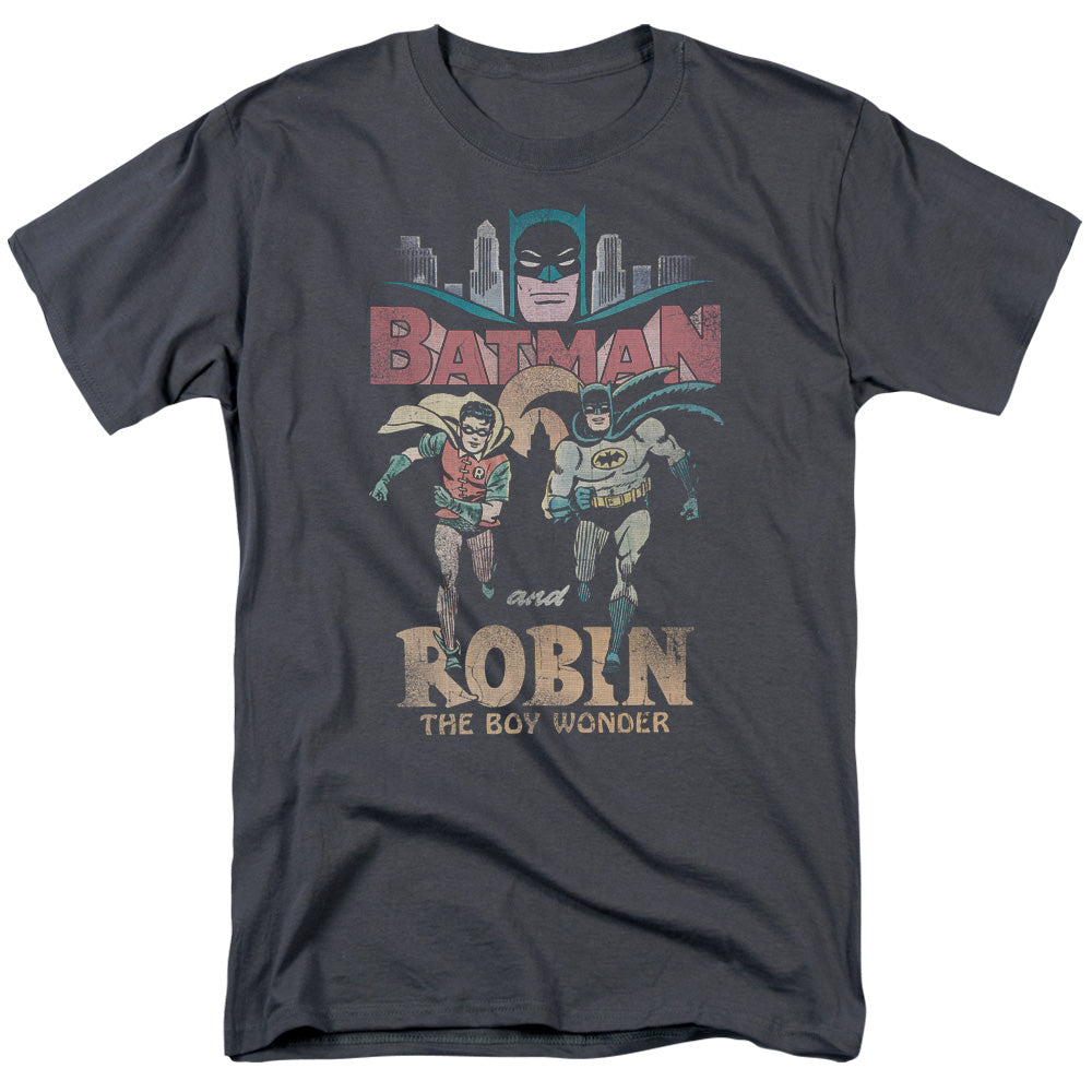 Batman Classic Tv Classic Duo Mens T Shirt Charcoal