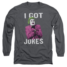 Load image into Gallery viewer, Batman Classic Tv Got Jokes Mens Long Sleeve Shirt Charcoal