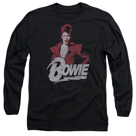 David Bowie Diamond David Mens Long Sleeve Shirt Black Officially Licensed