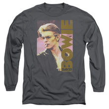 Load image into Gallery viewer, David Bowie Smokin Mens Long Sleeve Shirt Charcoal