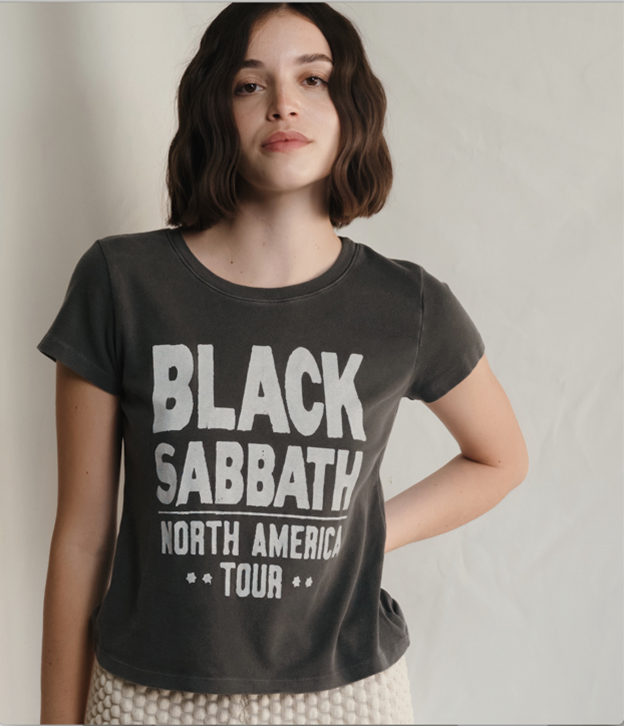 Black Sabbath North America Tour Baby Tee Womens T Shirt Black