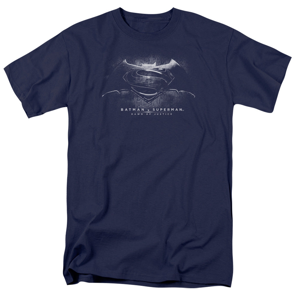Batman V Superman Bw Logo Mens T Shirt Navy