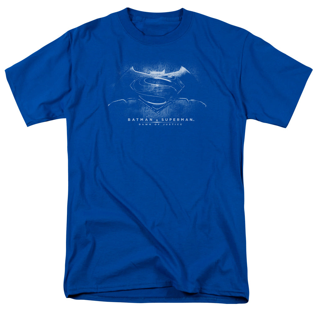 Batman V Superman Bw Logo Mens T Shirt Royal
