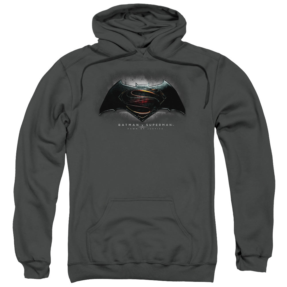 Batman V Superman Logo Mens Hoodie Charcoal