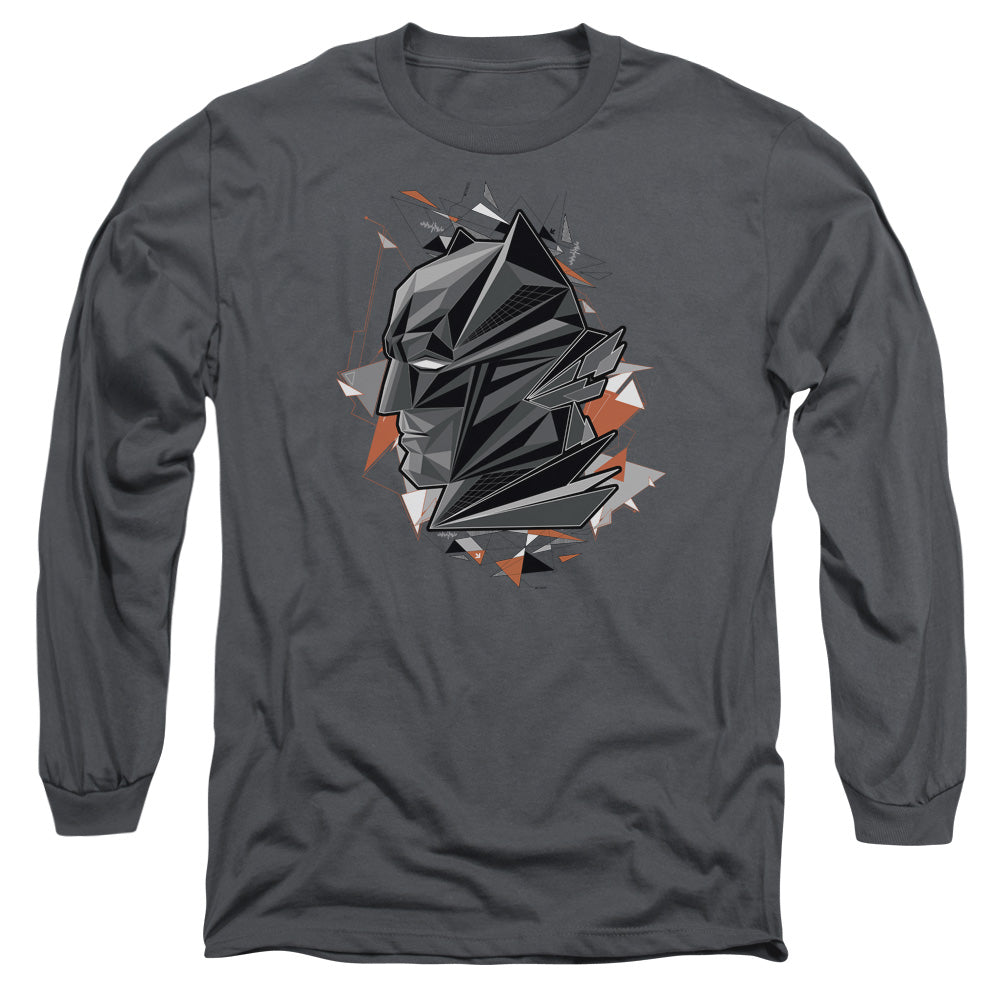 Batman V Superman Bat Head Tech Mens Long Sleeve Shirt Charcoal