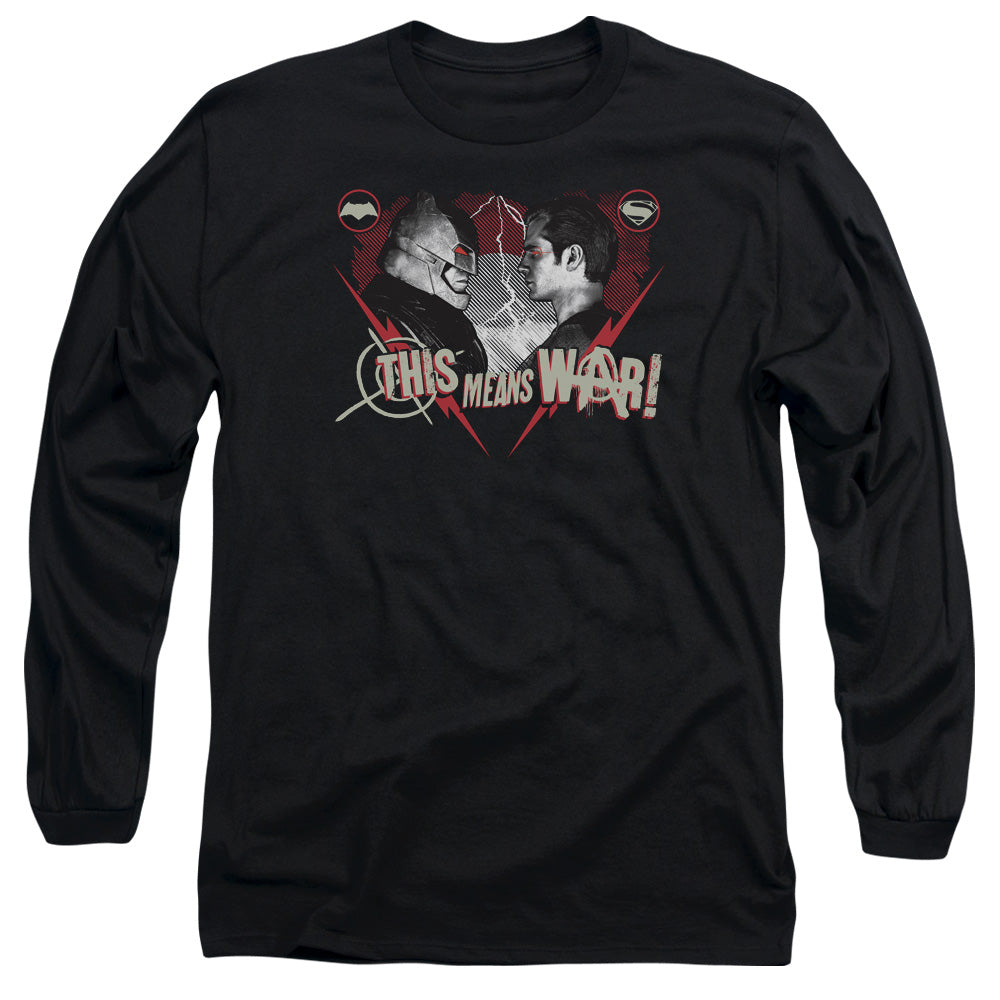 Batman V Superman This Means War Mens Long Sleeve Shirt Black