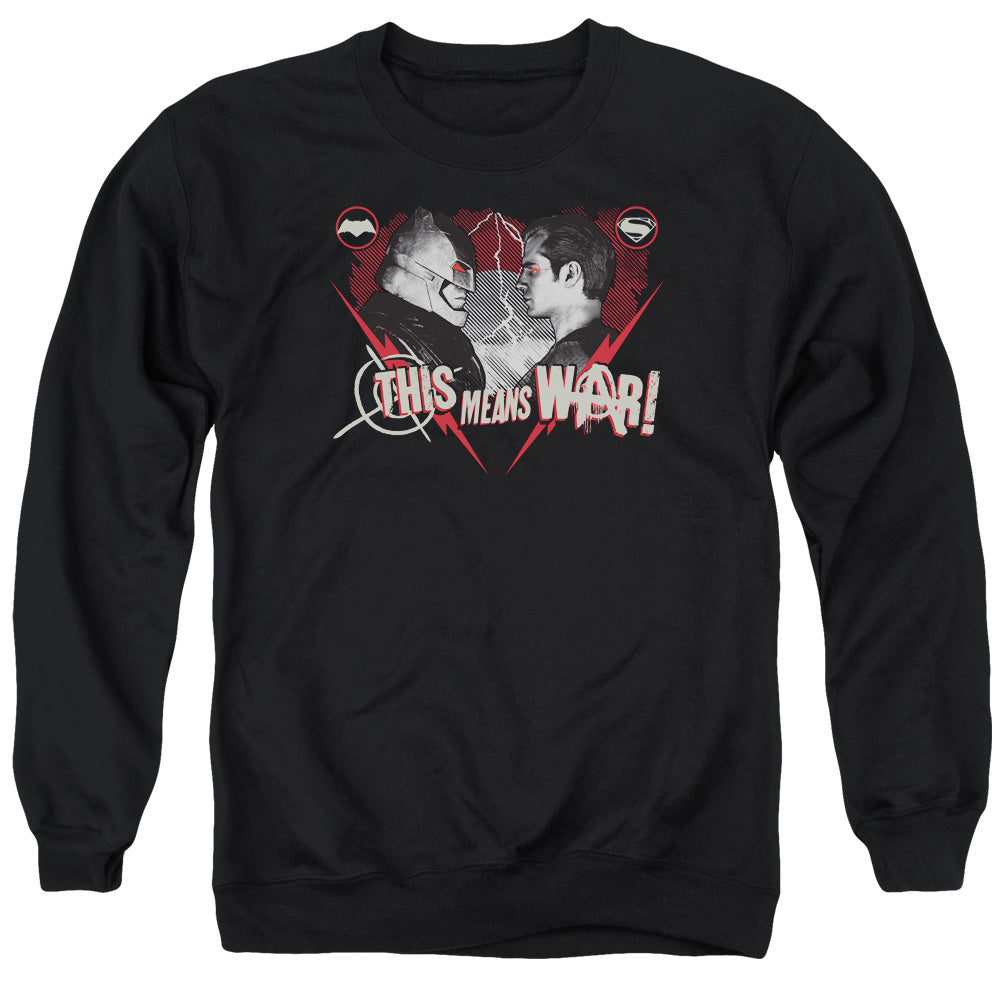 Batman V Superman This Means War Mens Crewneck Sweatshirt Black Officially Licensed