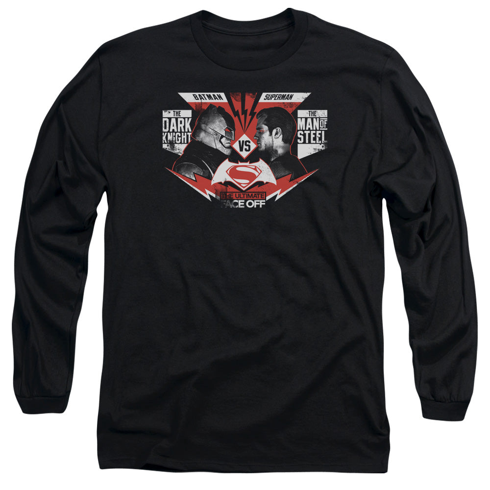 Batman V Superman Ultimate Face Off Mens Long Sleeve Shirt Black