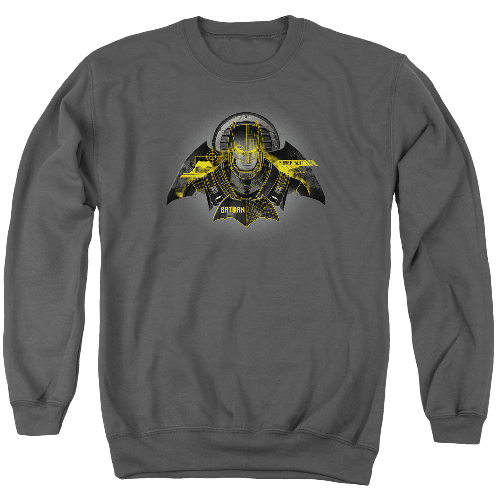 Batman V Superman Batman Tech Mens Crewneck Sweatshirt Charcoal Officially Licensed