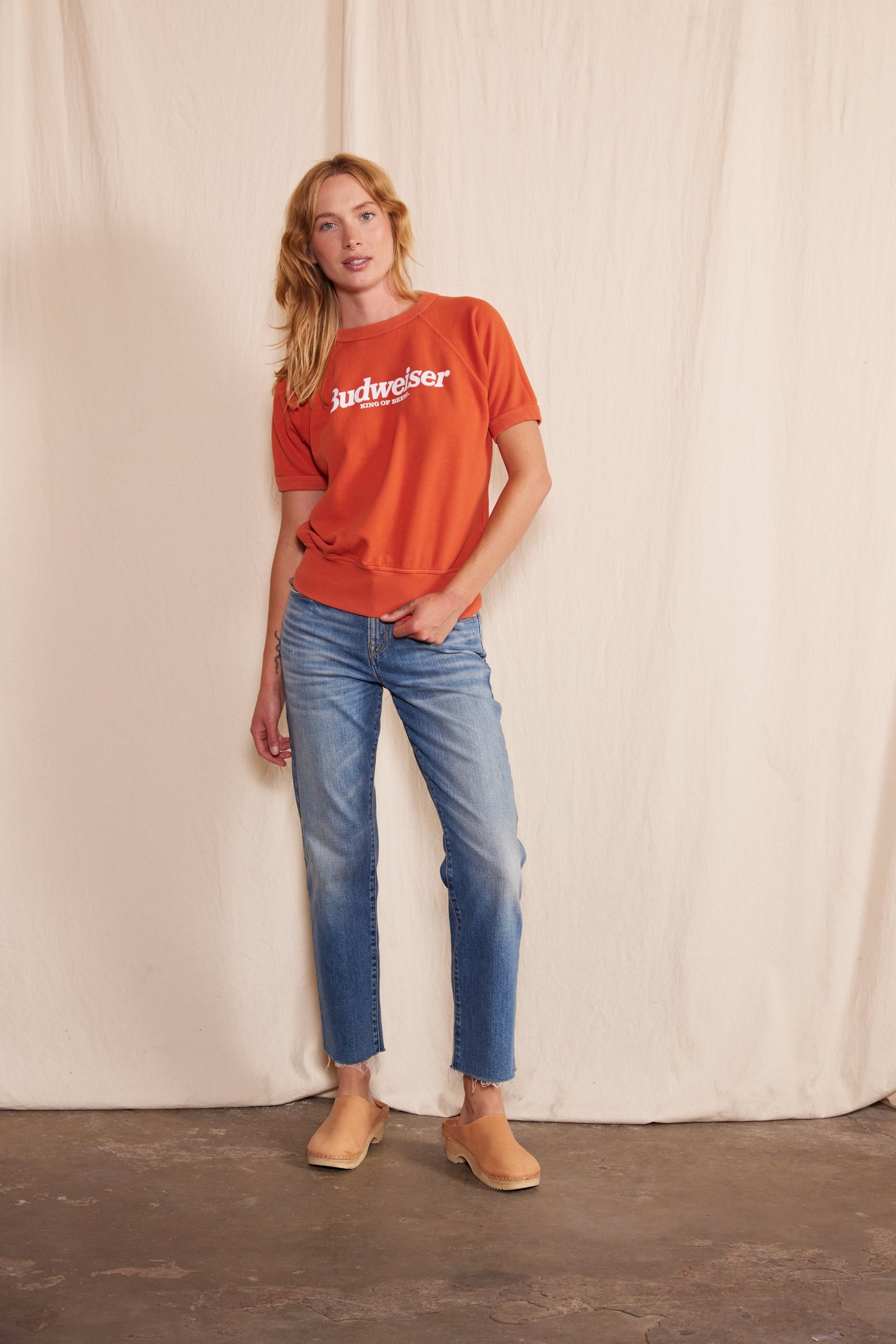 Budweiser Raglan Womens T Shirt Red