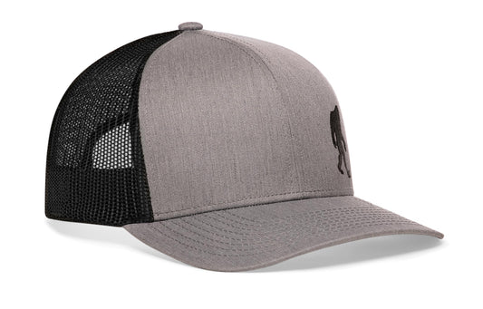 Bigfoot Trucker Haka Hat Gray-Black Sasquatch Snapback