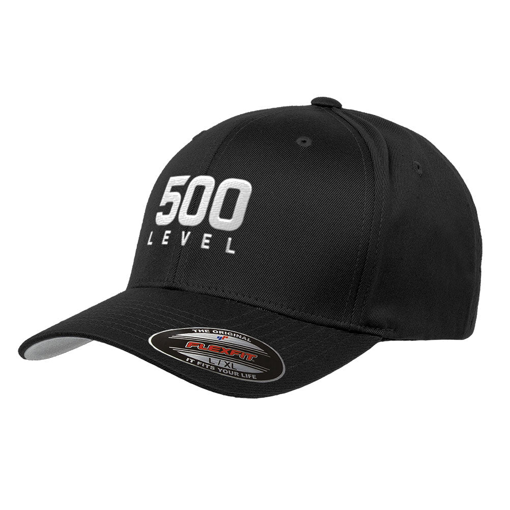 500 LEVEL Stacked Logo White