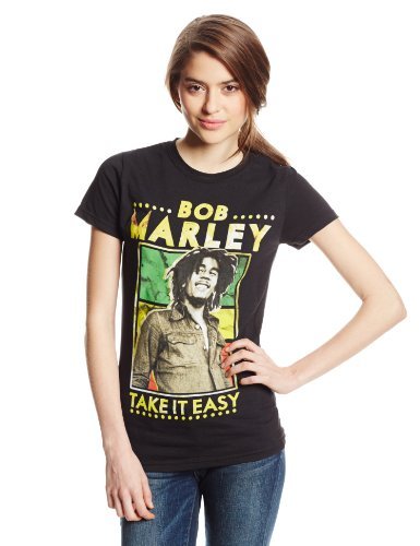Bob Marley Bob Marley Take It Easy Juniors T-Shirt, Black, Large Mens T Shirt