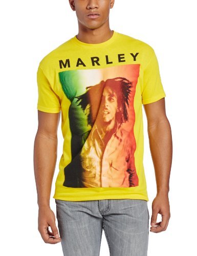 Bob Marley Zion Rootswear Men'S Bob Marley Original T-Shirt, Yellow, Large Mens T Shirt