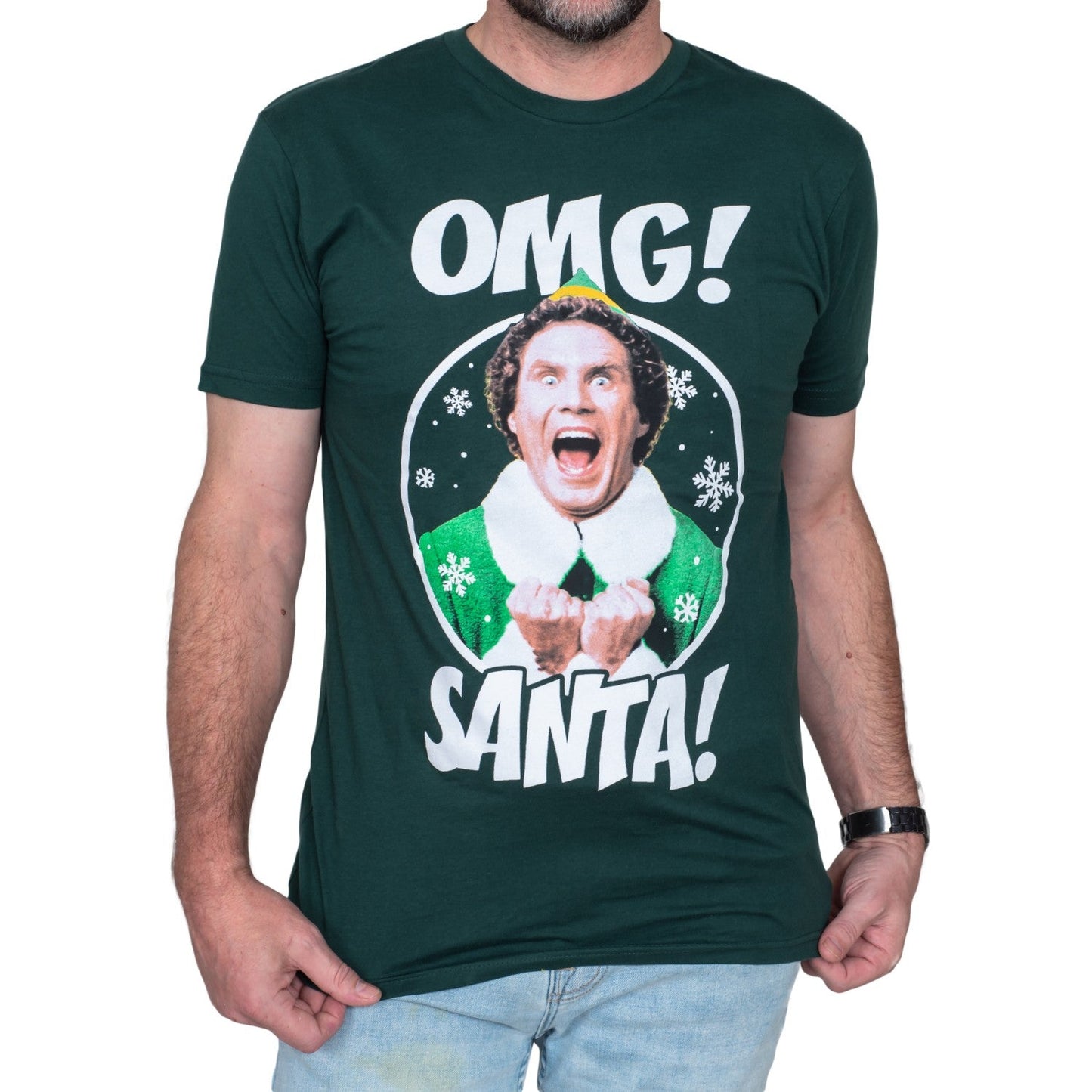 Buddy The Elf OMG Santa I Know Him Green T Shirt