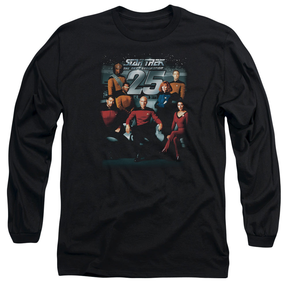 Star Trek 25Th Anniversary Crew Mens Long Sleeve Shirt Black Officially Licensed