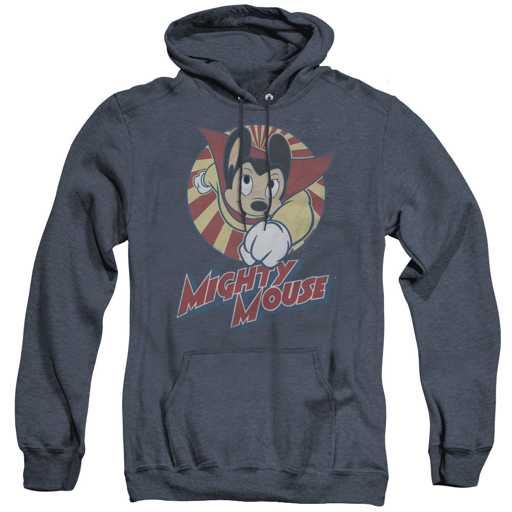 Mighty Mouse the One the Only Heather Mens Hoodie Navy