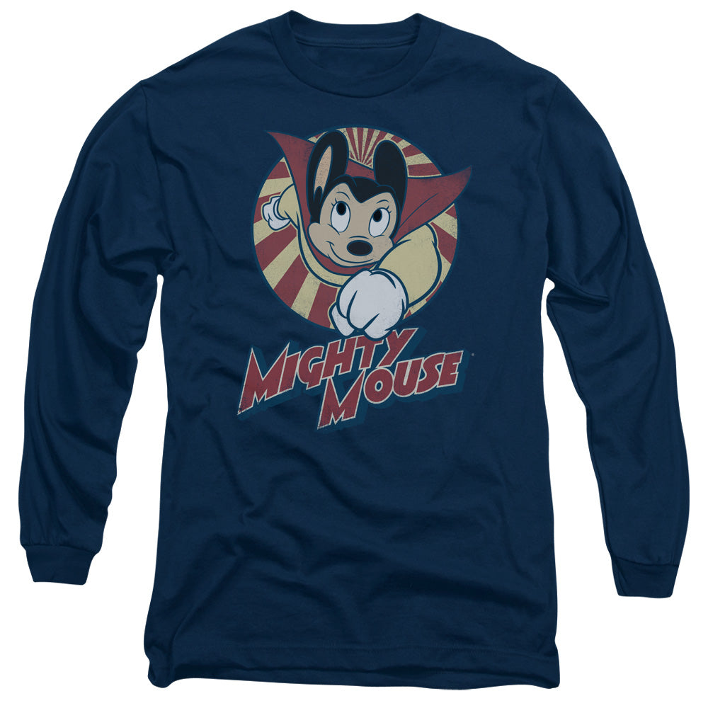 Mighty Mouse The One The Only Mens Long Sleeve Shirt Navy