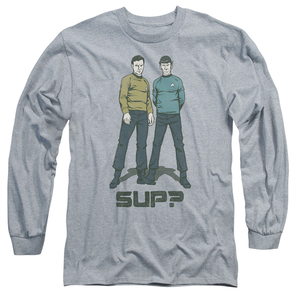 Star Trek Sup Mens Long Sleeve Shirt Athletic Heather Officially Licensed