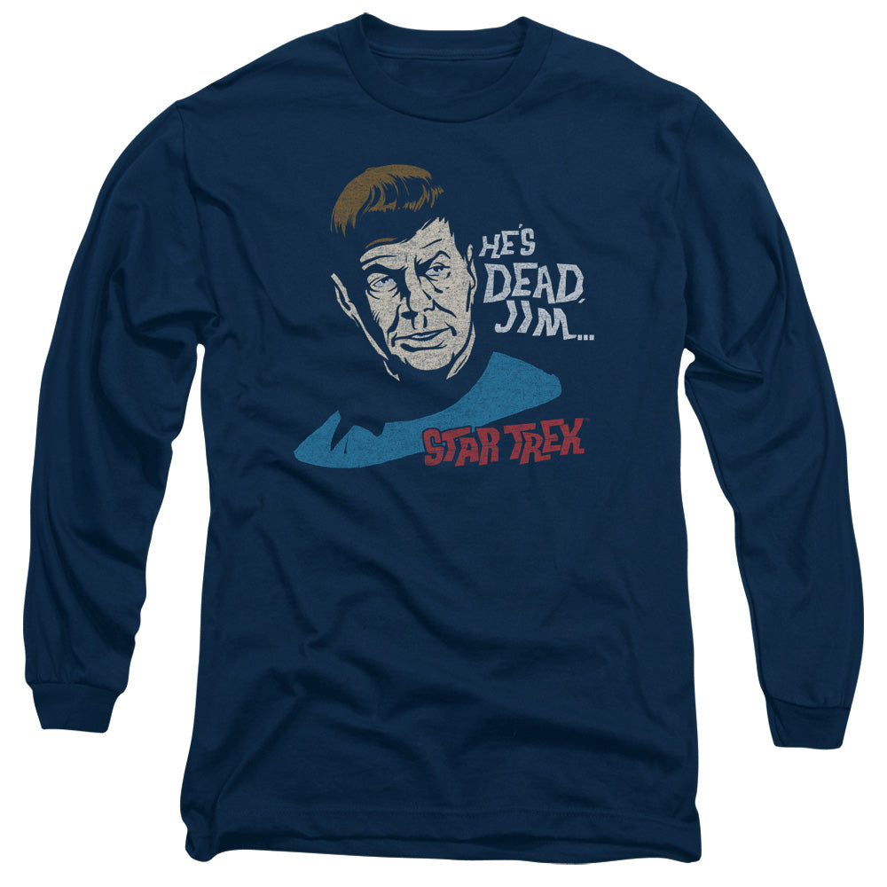 Star Trek Hes Dead Jim Mens Long Sleeve Shirt Navy Officially Licensed