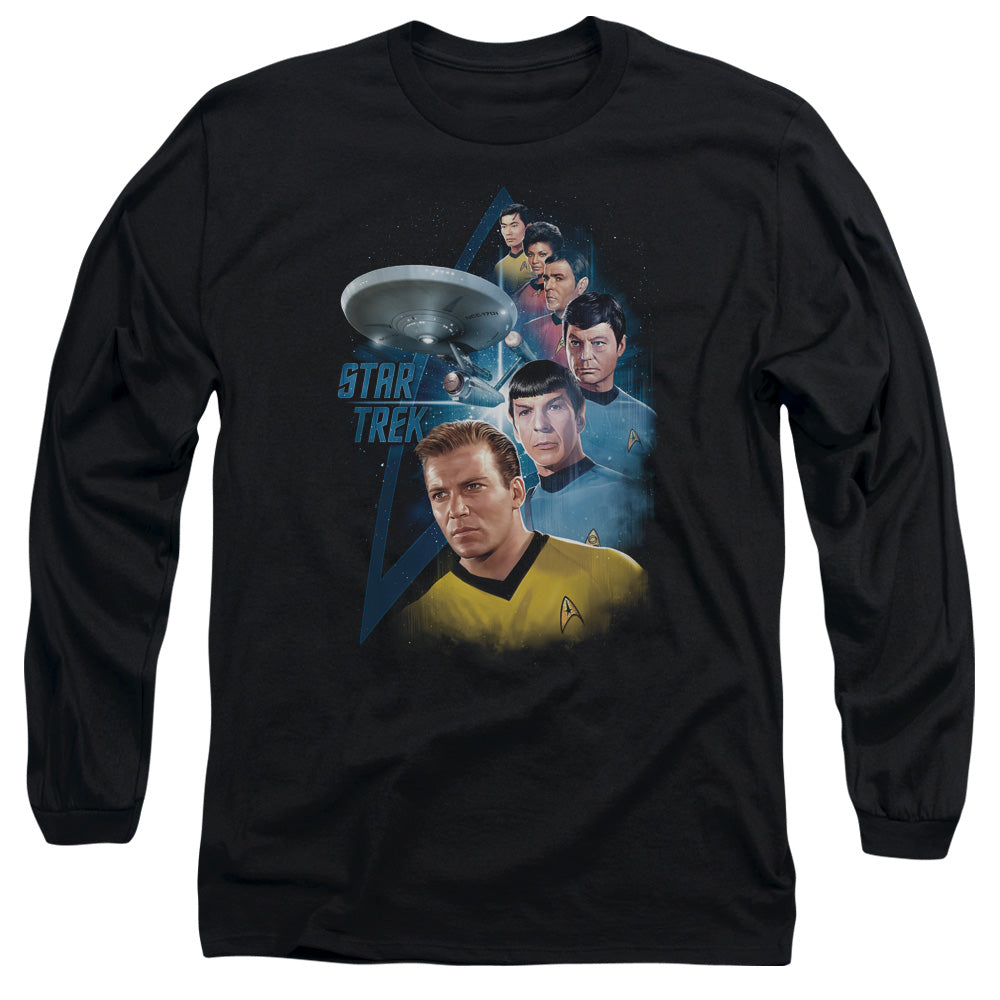 Star Trek Among The Stars Mens Long Sleeve Shirt Black Officially Licensed