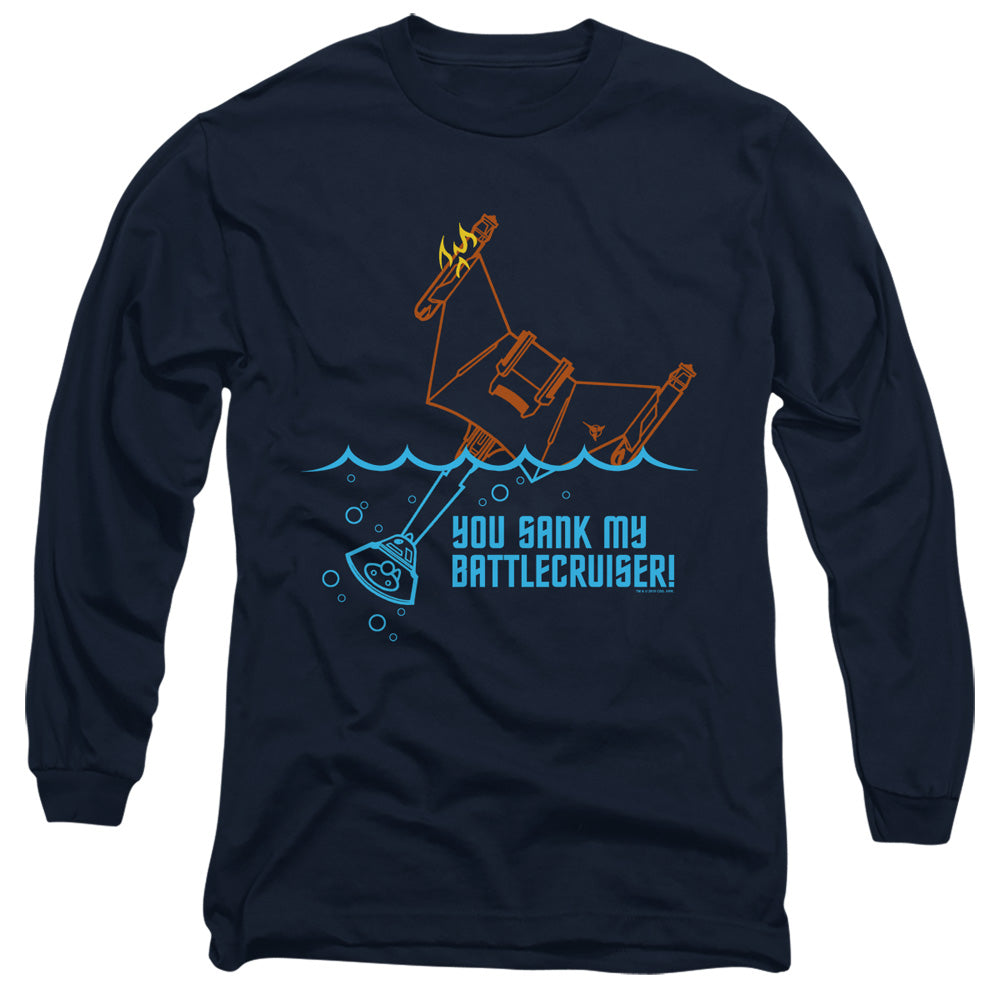 Star Trek Battlecruiser Mens Long Sleeve Shirt Navy Officially Licensed
