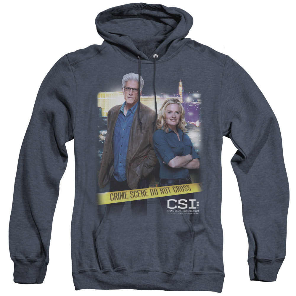 Csi Do Not Cross Heather Mens Hoodie Navy